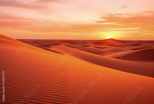 Sunset in the Desert With Sand Dunes