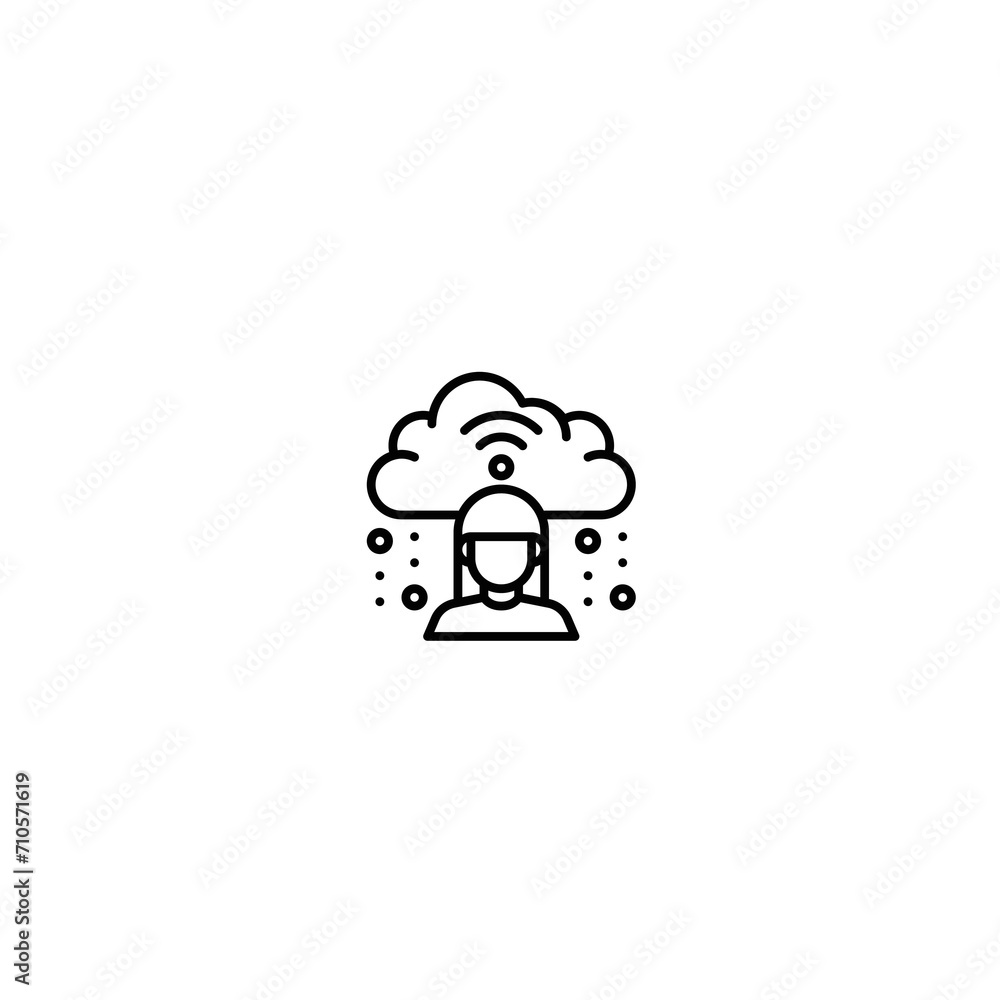 woman saloon steaming WiFi icon woman saloon steaming WiFi icon
