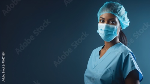 young woman Anesthesiologist standing over isolated background