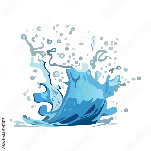 Water splash of colorful set. This illustration showcases an exquisite design of a water splash, beautifully captured against a pristine white background. Vector illustration.