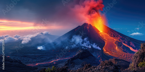 Ein ausbrechender Vulkan