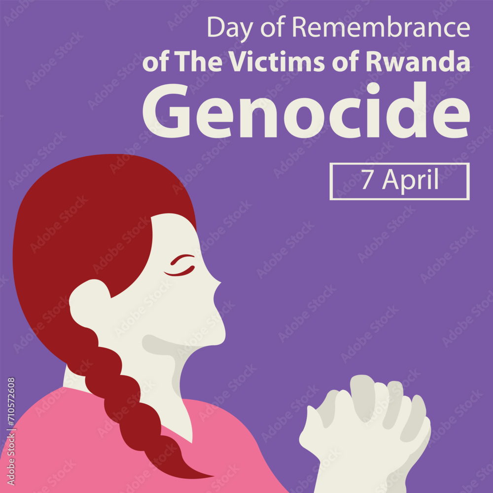 illustration vector graphic of a woman is concentrating on praying, perfect for international day, remembrance, victims of rwanda, genocide, celebrate, greeting card, etc.