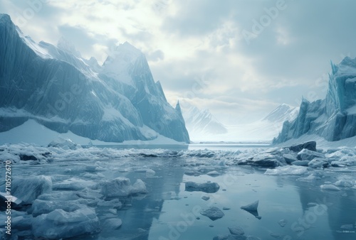 Massive Iceberg Drifts in Lake © Ilugram