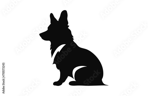 A Corgi Dog black Silhouette vector isolated on a white background © GFX Expert Team