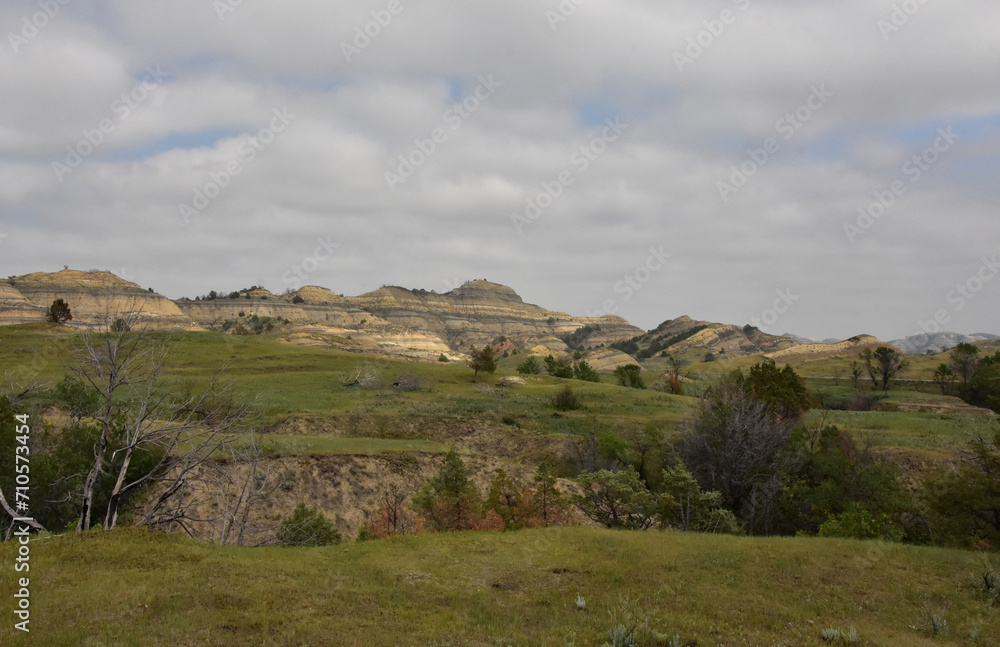 Rolling Hills with Striations and Layers in the Summer