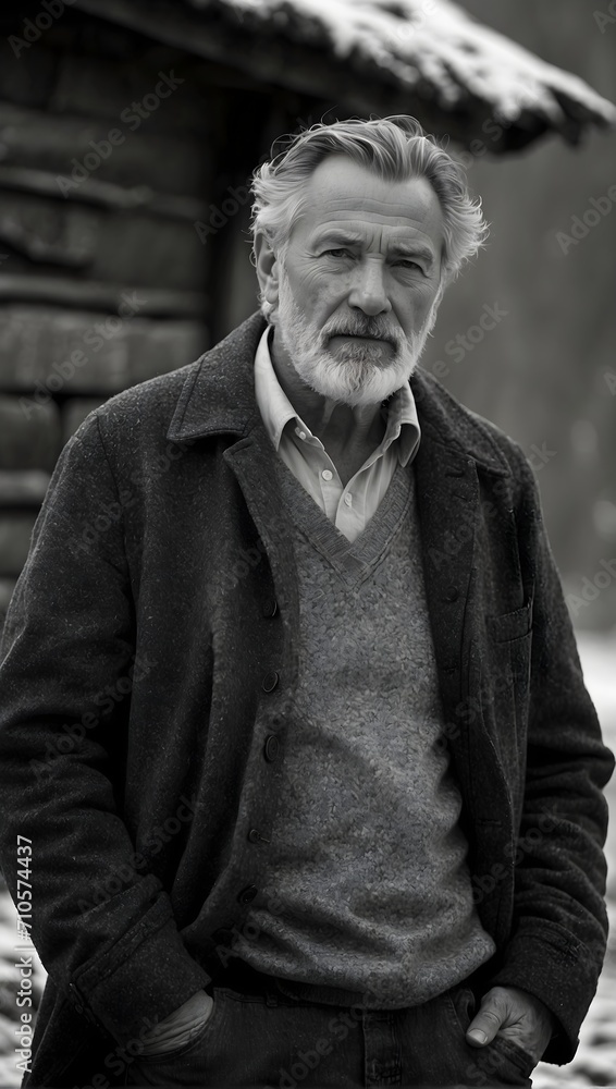 Fototapeta premium portrait of a middle-aged man outside