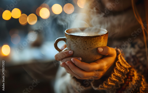 Woman Holding a Mug of Hot Coffee 