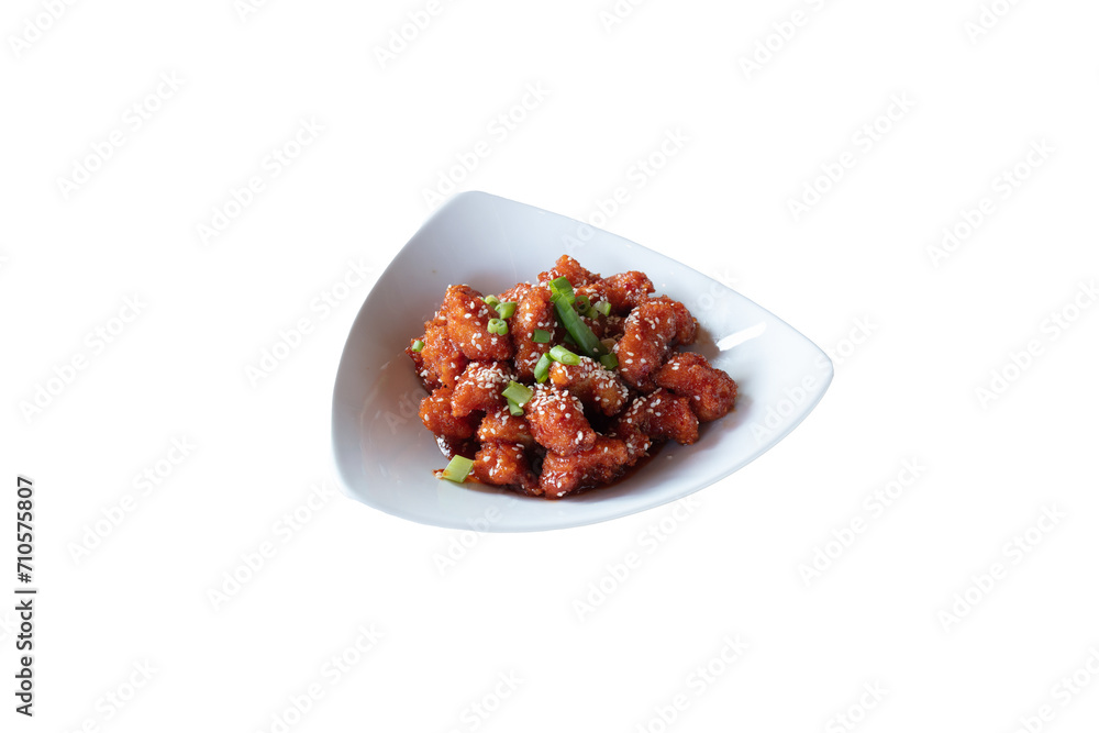 chicken with sauce on white background chicken with sauce on white background