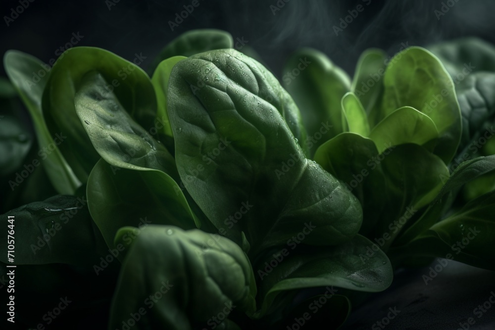Obraz premium Lush Foliage Elegance: Detailed Close-Up of Leaves in Nature's Embrace. Botanical Serenity in Every Vein