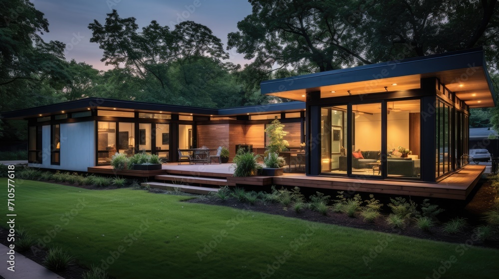 3d rendering of modern cozy house with parking and pool for sale or rent with wood plank facade. 3d rendering of modern cozy house with parking and pool for sale or rent with wood plank facade.