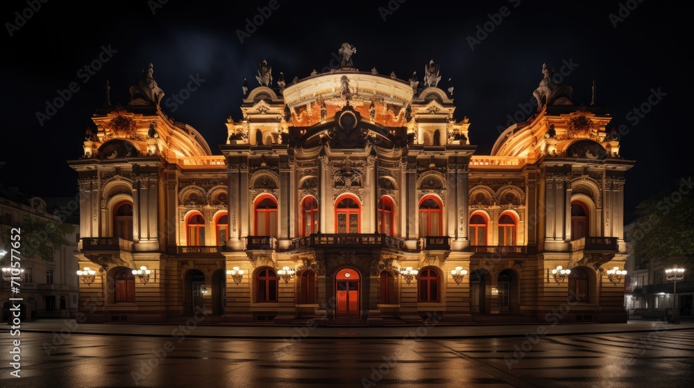 Old Opera House at night in Ho Chi Minh City, Vietnam