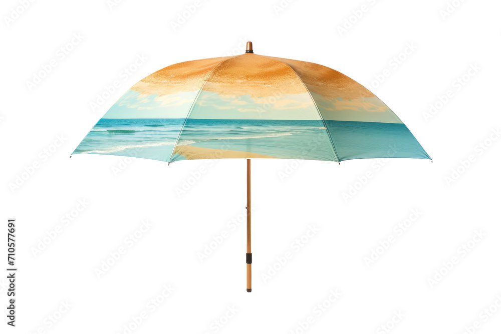 Compact Coastal Shelter: Portable Beach Umbrella for Easy Sun Relief - Isolated on Transparent Background