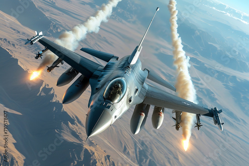 Air force dogfight tactics in modern warfare Fototapet
