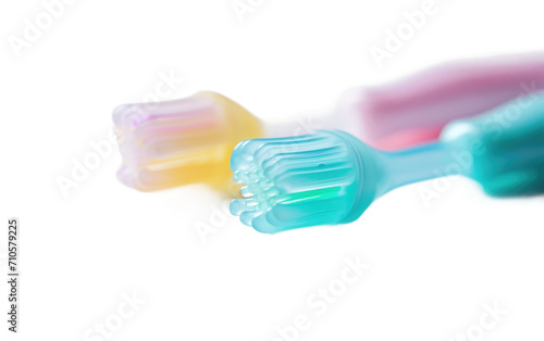 Silicone Finger Toothbrush for Babies  On Transparent Background.