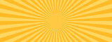 シンプルな集中線　サンバースト　黄色　オレンジ　素材　バナー　背景　横　横長  バナー　ハロウィン