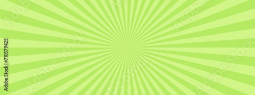 シンプルな集中線　サンバースト　緑　黄緑　素材　バナー　背景　横　横長  バナー photo