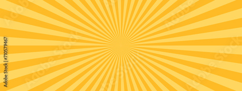 シンプルな集中線　サンバースト　黄色　オレンジ　素材　バナー　背景　横　横長  バナー　ハロウィン photo