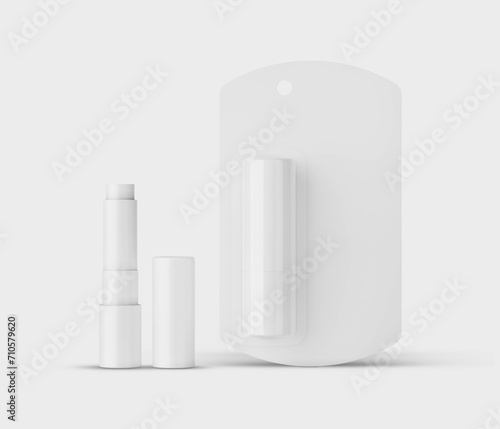 lip balm blister on white background