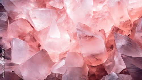 Himalayan pink salt crystals close-up background. photo