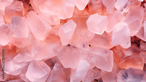 Himalayan pink salt crystals close-up background. photo