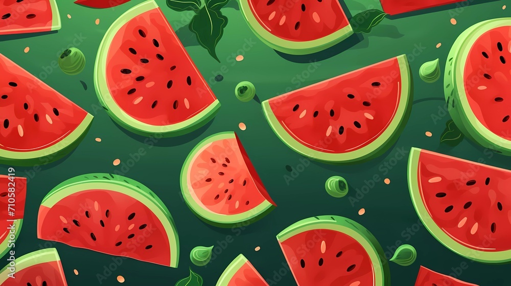 Watermelon fruit decorative background. generative ai Watermelon fruit decorative background. generative ai