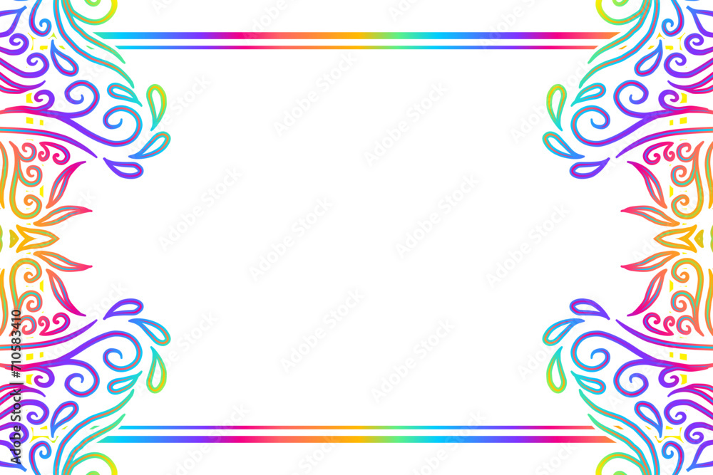 Beautiful frame flowers line art pattern of indonesian culture traditional tenun batik ethnic dayak ornament Beautiful frame flowers line art pattern of indonesian culture traditional tenun batik ethnic dayak ornament
