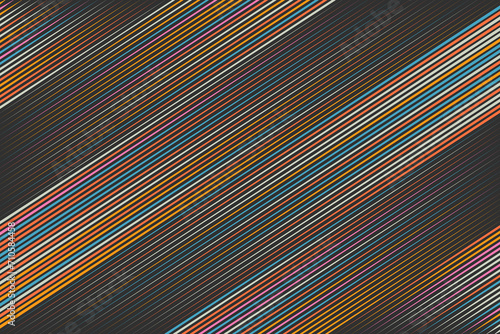 Colorful slant parallel dynamic random gradient speed lines isolated on a gray background. Minimalist abstract halftone fast stripes pattern. Geometric vector illustration