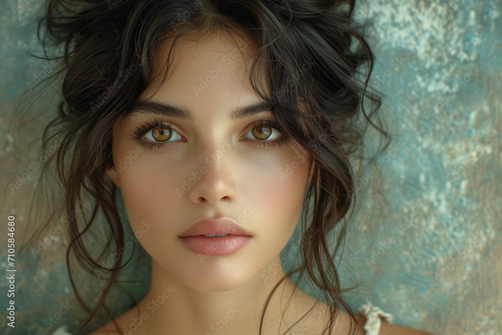 Captivating portrait of a stunning Italian style woman, Generative AI Captivating portrait of a stunning Italian style woman, Generative AI