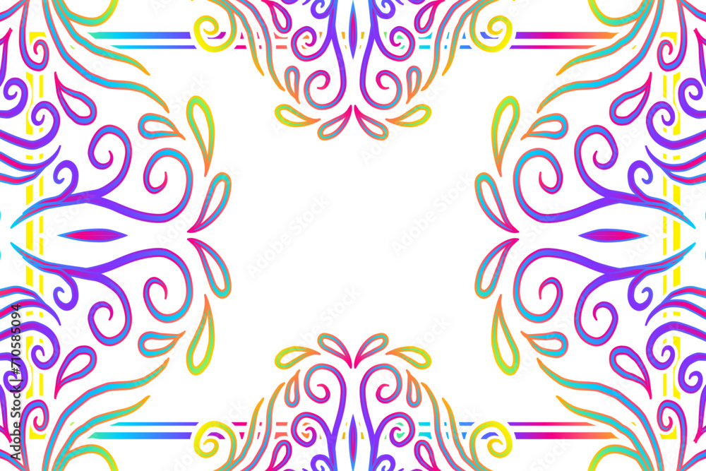 Beautiful frame flowers line art pattern of indonesian culture traditional tenun batik ethnic dayak ornament Beautiful frame flowers line art pattern of indonesian culture traditional tenun batik ethnic dayak ornament