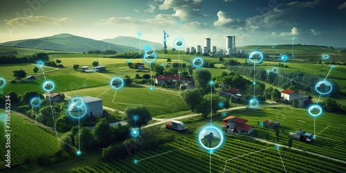 Represents the integration of Internet of Things (IoT) devices in farming practices