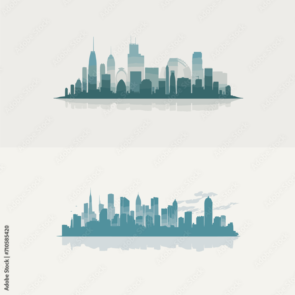 Vector cityscape skyline design silhouette