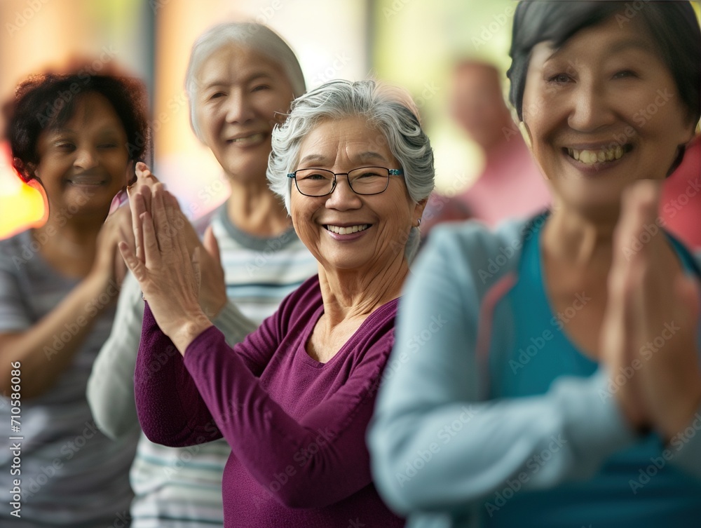 Active Seniors: Fitness Fun with Friends Elderly Workout Partners Celebrate Life