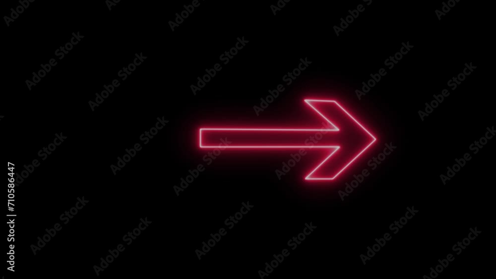 Abstract directional neon arrow icon and loop loading animation background Abstract directional neon arrow icon and loop loading animation background