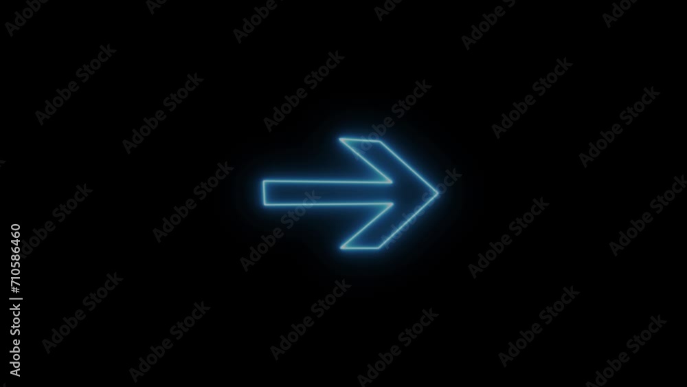 Abstract directional neon arrow icon and loop loading animation background Abstract directional neon arrow icon and loop loading animation background