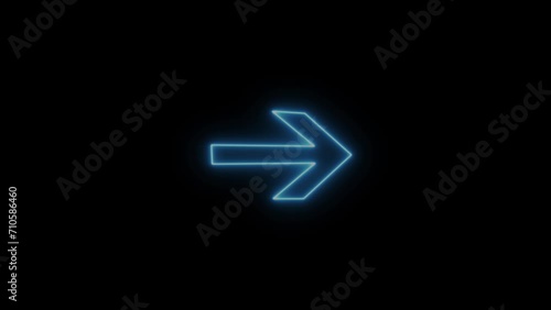 Abstract directional neon arrow icon and loop loading animation background  photo