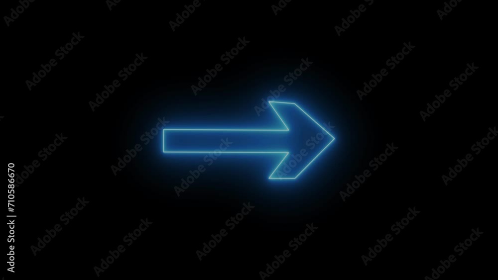 Abstract directional neon arrow icon and loop loading animation background Abstract directional neon arrow icon and loop loading animation background