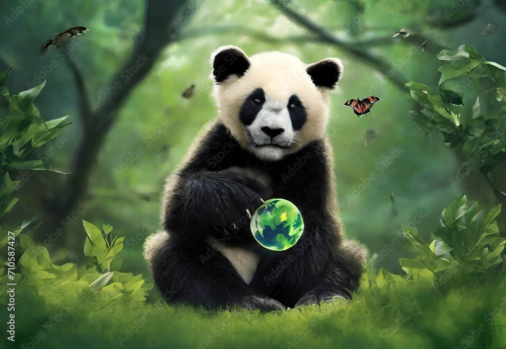 Obraz premium An image highlighting the beauty of nature, with a focus on endangered species, to raise awareness on Earth Day.