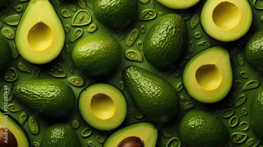 Avocado fruit decorative background. generative ai Avocado fruit decorative background. generative ai