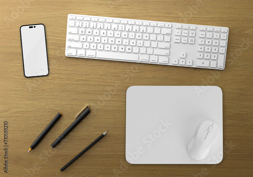 Mouse Pad on Table Top View