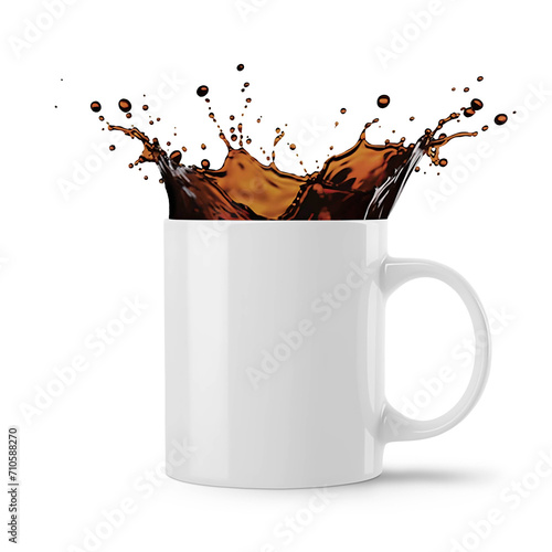 mug with splash on white background