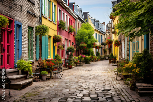 Colorful houses in the old town of Honfleur  Normandy  France