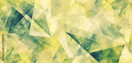 Soft lemon diamonds create a serene cubist pattern.