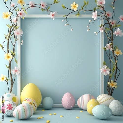 Easter holiday frame background with copy space
