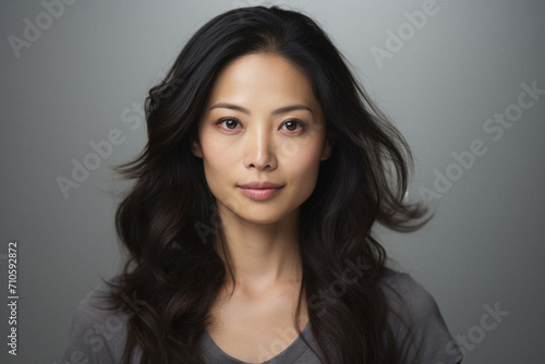 Asian young beautiful asian woman posing in studio