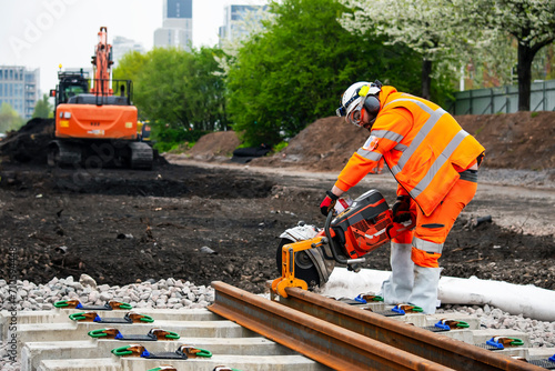 railway construction on site in UK