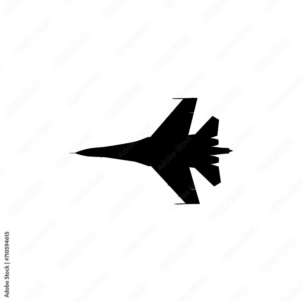 Silhouette of the Jet Fighter, Fighter aircraft are military aircraft designed primarily for air-to-air combat. Vector Illustration Silhouette of the Jet Fighter, Fighter aircraft are military aircraft designed primarily for air-to-air combat. Vector Illustration