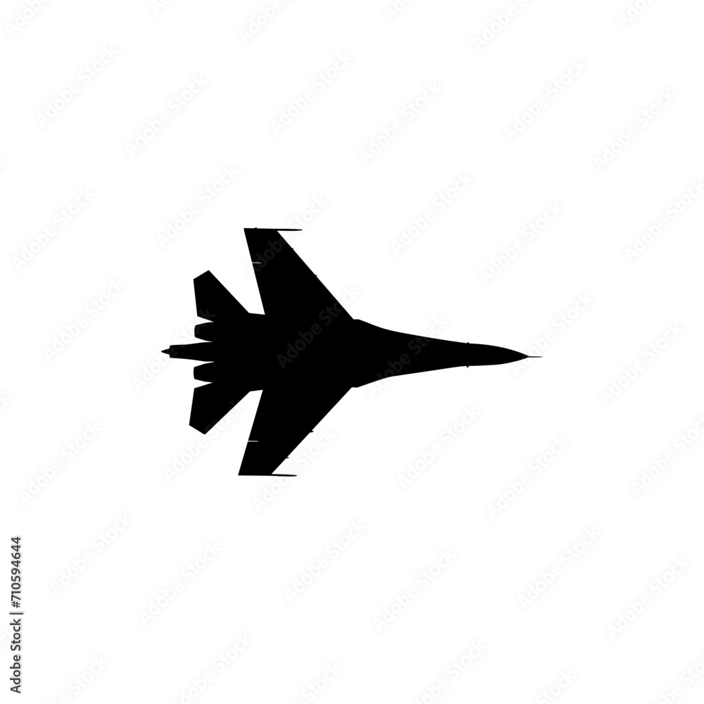 Silhouette of the Jet Fighter, Fighter aircraft are military aircraft designed primarily for air-to-air combat. Vector Illustration Silhouette of the Jet Fighter, Fighter aircraft are military aircraft designed primarily for air-to-air combat. Vector Illustration
