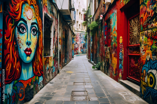 Colourful street art in Valletta, Malta