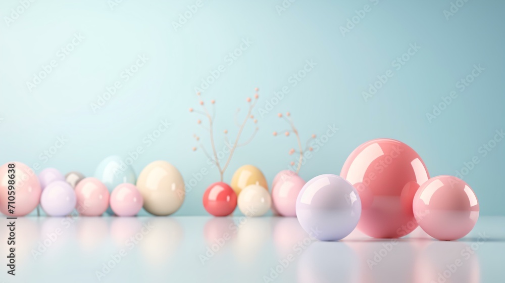 3d rendering Easter eggs in colorful concept on pink background 3d rendering Easter eggs in colorful concept on pink background