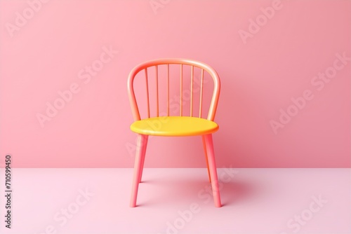 3d rendering Dining Chair with pastel color background